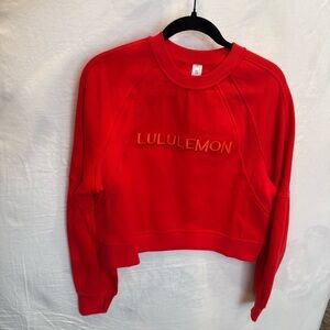 Lululemon Athletica Scuba Oversized Wordmark Sweatshirt Hot Heat XS/S